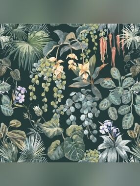 7 Rolls Lush Botanical Wallpaper in Emerald Green and Cream